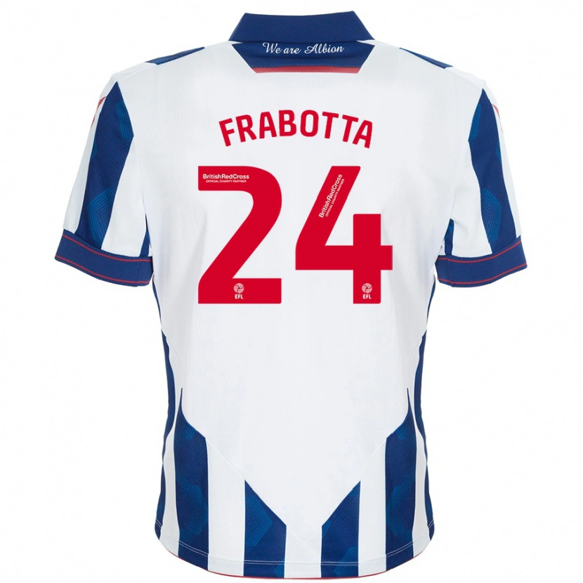 Danxen Barn Gianluca Frabotta #24 Vit Mörkblå Hemmatröja Matchtröjor 2024/25 Tröjor T-Tröja