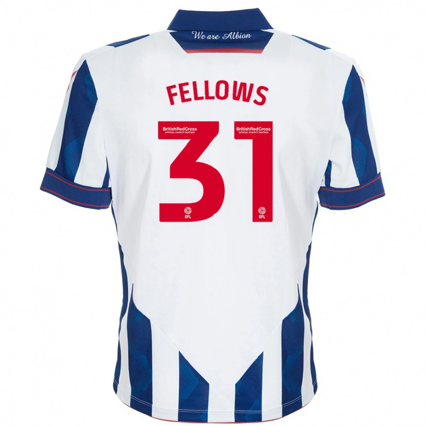 Danxen Barn Tom Fellows #31 Vit Mörkblå Hemmatröja Matchtröjor 2024/25 Tröjor T-Tröja