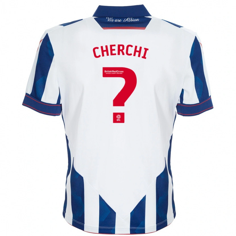 Danxen Barn Fran Cherchi #0 Vit Mörkblå Hemmatröja Matchtröjor 2024/25 Tröjor T-Tröja