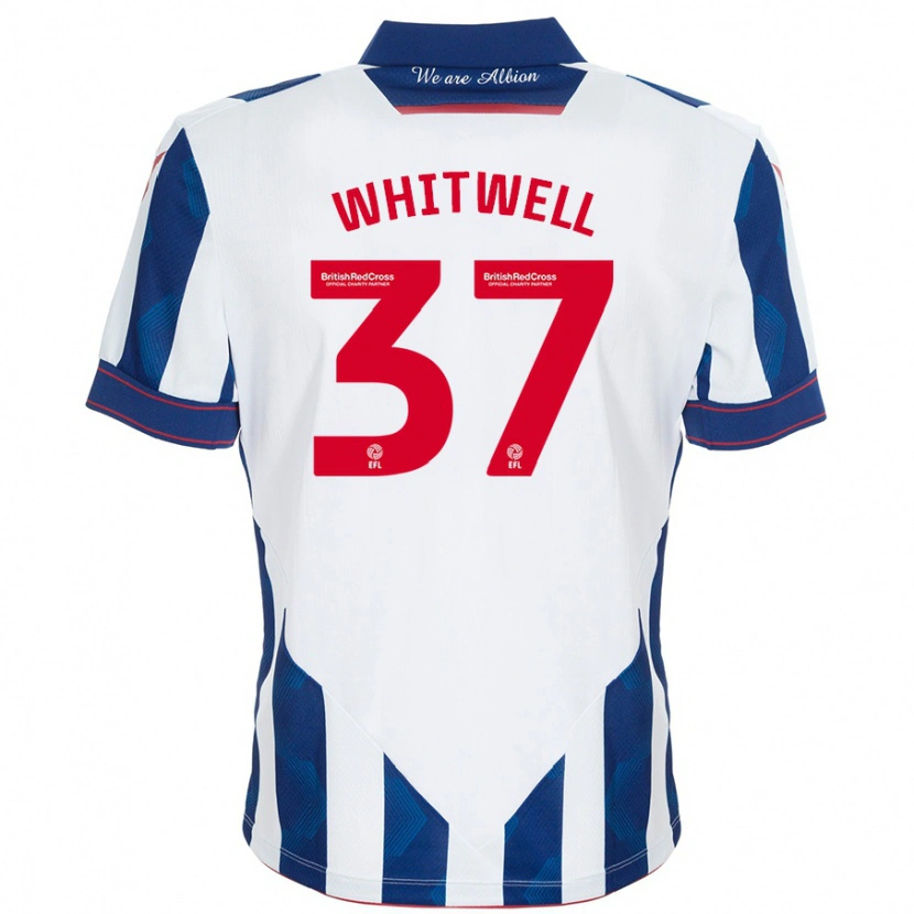 Danxen Barn Harry Whitwell #37 Vit Mörkblå Hemmatröja Matchtröjor 2024/25 Tröjor T-Tröja