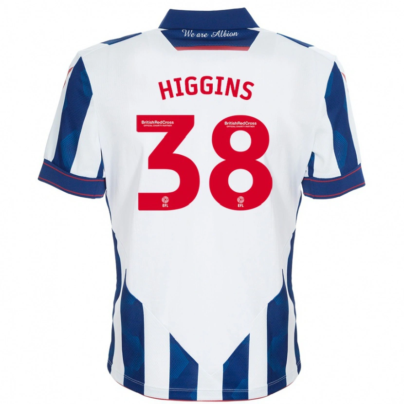 Danxen Barn Akeel Higgins #38 Vit Mörkblå Hemmatröja Matchtröjor 2024/25 Tröjor T-Tröja