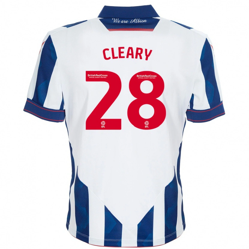 Danxen Barn Reyes Cleary #28 Vit Mörkblå Hemmatröja Matchtröjor 2024/25 Tröjor T-Tröja