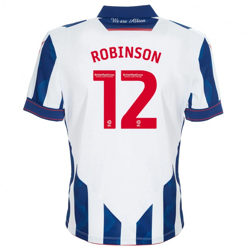 Danxen Barn Leanne Robinson #12 Vit Mörkblå Hemmatröja Matchtröjor 2024/25 Tröjor T-Tröja
