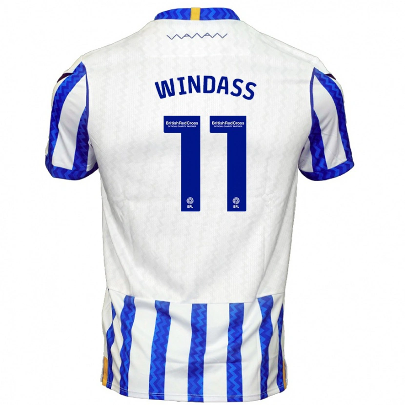 Danxen Barn Josh Windass #11 Blå Vit Hemmatröja Matchtröjor 2024/25 Tröjor T-Tröja