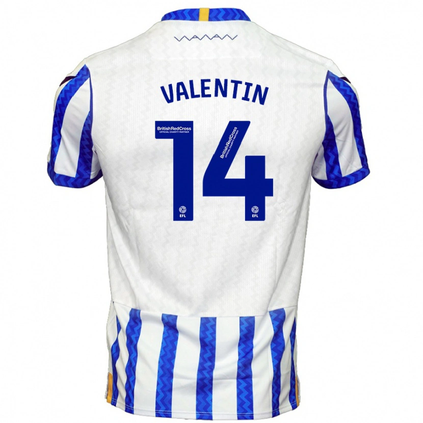 Danxen Barn Pol Valentín #14 Blå Vit Hemmatröja Matchtröjor 2024/25 Tröjor T-Tröja