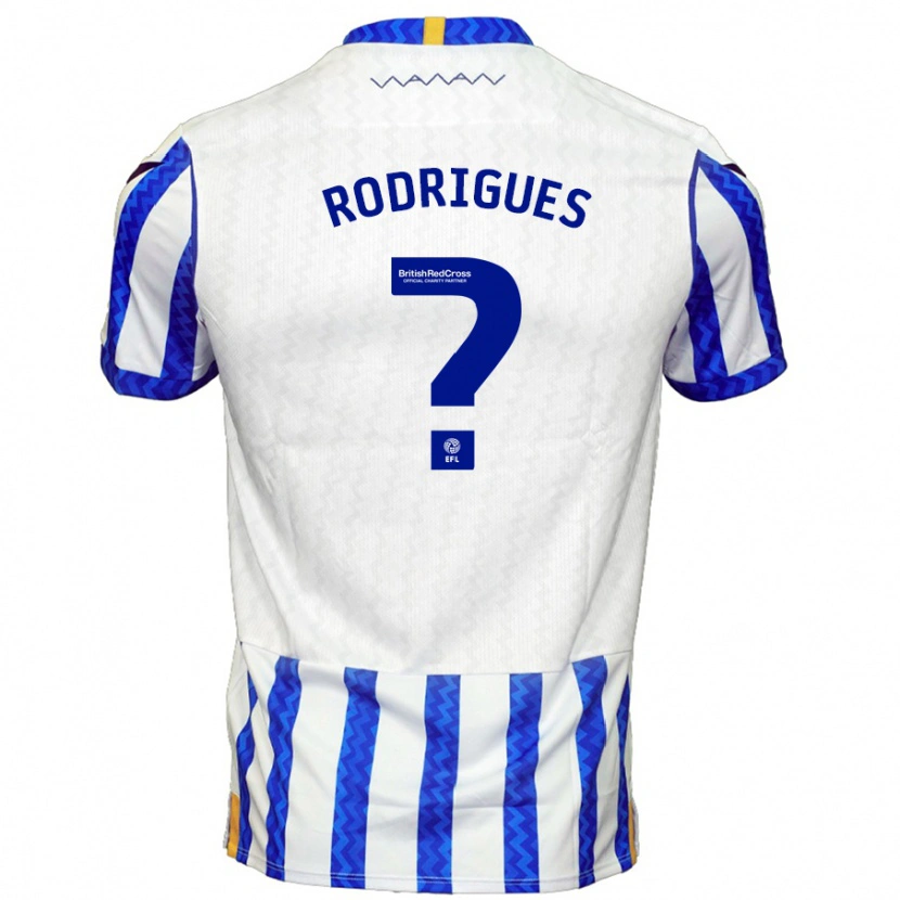 Danxen Barn Carlos Rodrigues #0 Blå Vit Hemmatröja Matchtröjor 2024/25 Tröjor T-Tröja