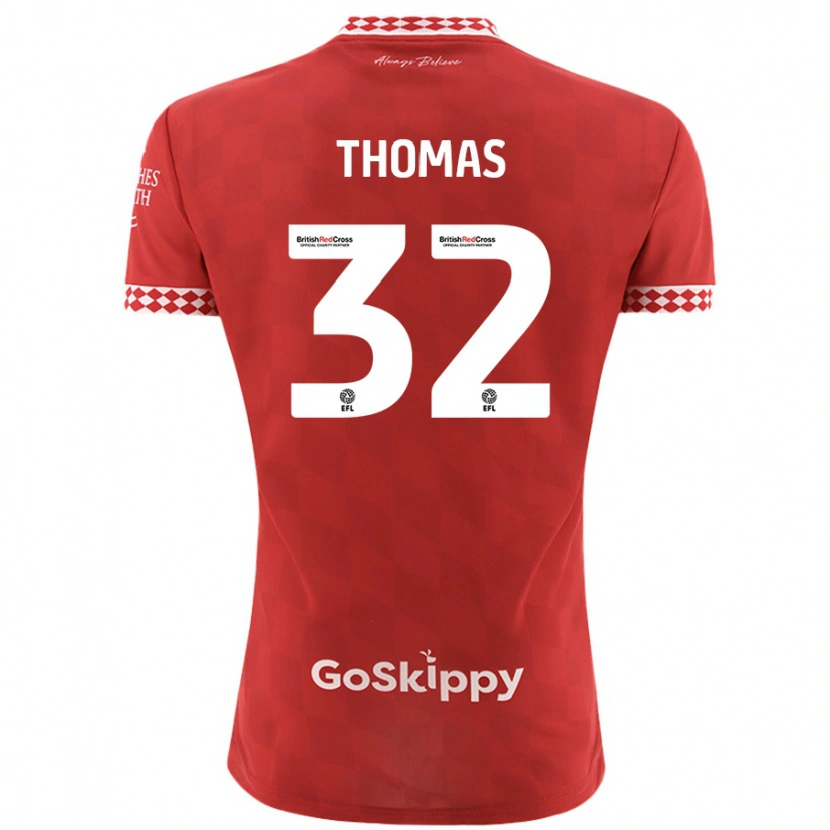 Danxen Barn Lewis Thomas #32 Röd Hemmatröja Matchtröjor 2024/25 Tröjor T-Tröja