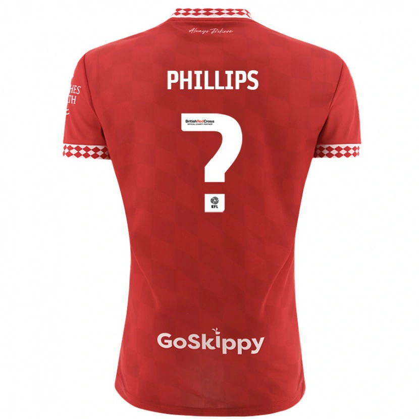 Danxen Barn Billy Phillips #0 Röd Hemmatröja Matchtröjor 2024/25 Tröjor T-Tröja