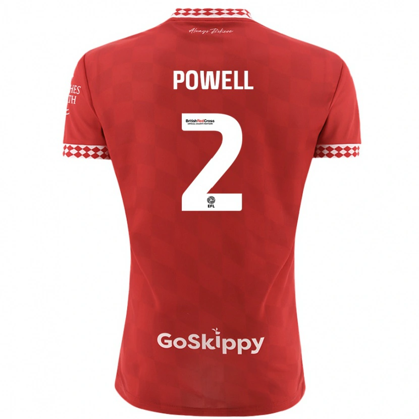 Danxen Barn Ella Powell #2 Röd Hemmatröja Matchtröjor 2024/25 Tröjor T-Tröja