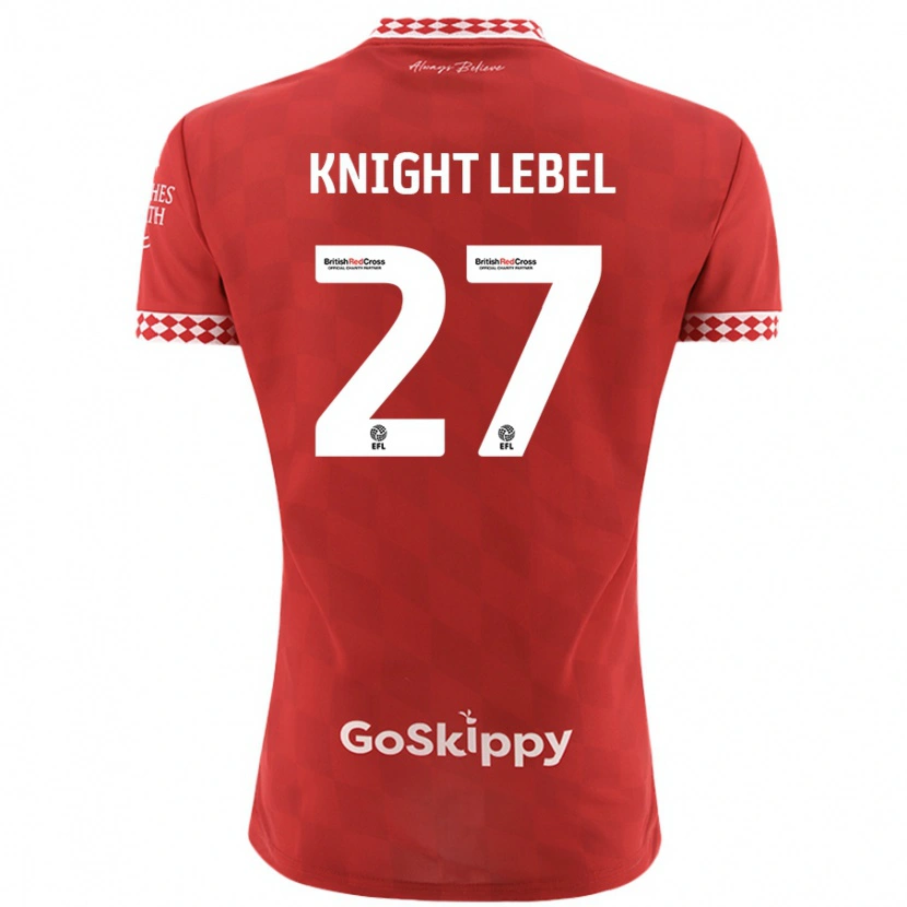 Danxen Barn Jamie Knight-Lebel #27 Röd Hemmatröja Matchtröjor 2024/25 Tröjor T-Tröja