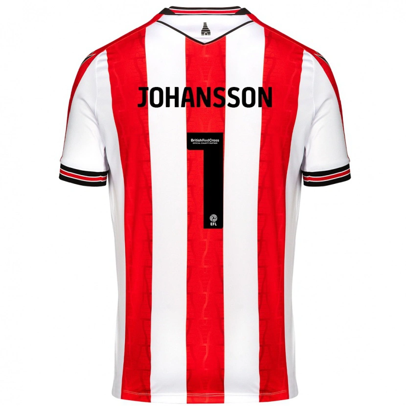 Danxen Barn Viktor Johansson #1 Röd Vit Hemmatröja Matchtröjor 2024/25 Tröjor T-Tröja