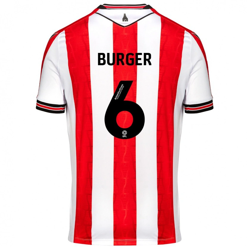 Danxen Barn Wouter Burger #6 Röd Vit Hemmatröja Matchtröjor 2024/25 Tröjor T-Tröja