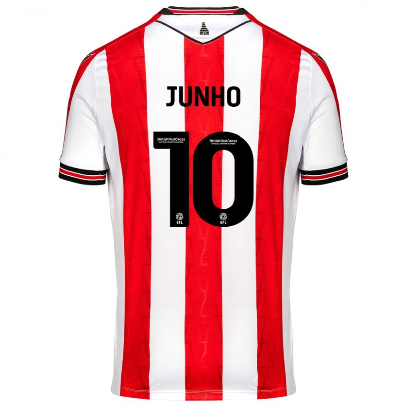 Danxen Barn Jun-Ho Bae #10 Röd Vit Hemmatröja Matchtröjor 2024/25 Tröjor T-Tröja