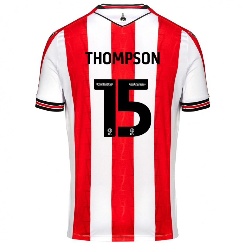 Danxen Barn Jordan Thompson #15 Röd Vit Hemmatröja Matchtröjor 2024/25 Tröjor T-Tröja