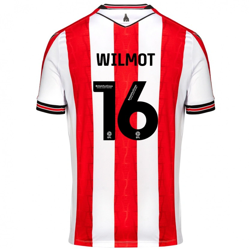 Danxen Barn Ben Wilmot #16 Röd Vit Hemmatröja Matchtröjor 2024/25 Tröjor T-Tröja