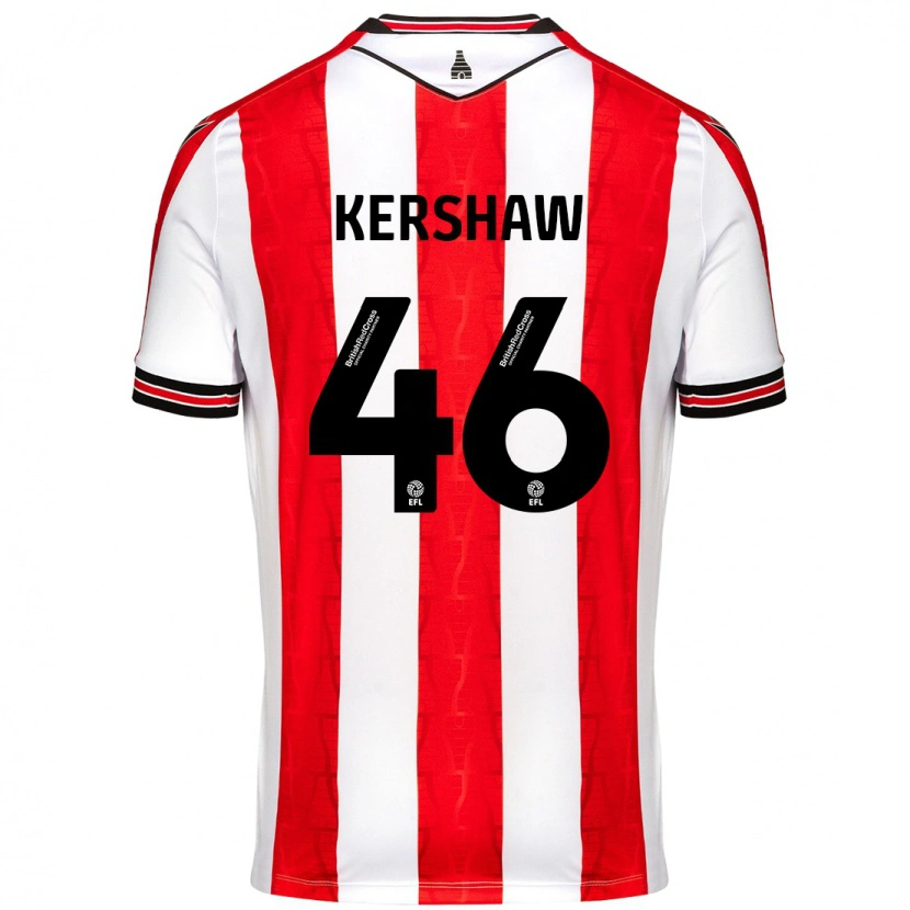 Danxen Barn Ben Kershaw #46 Röd Vit Hemmatröja Matchtröjor 2024/25 Tröjor T-Tröja