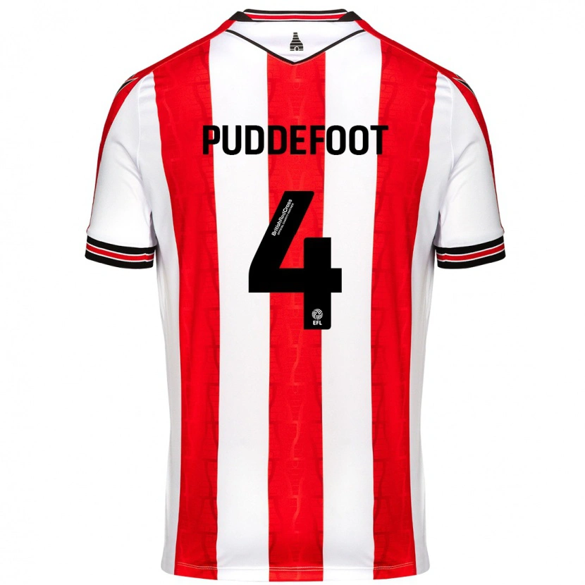 Danxen Barn Danielle Puddefoot #4 Röd Vit Hemmatröja Matchtröjor 2024/25 Tröjor T-Tröja