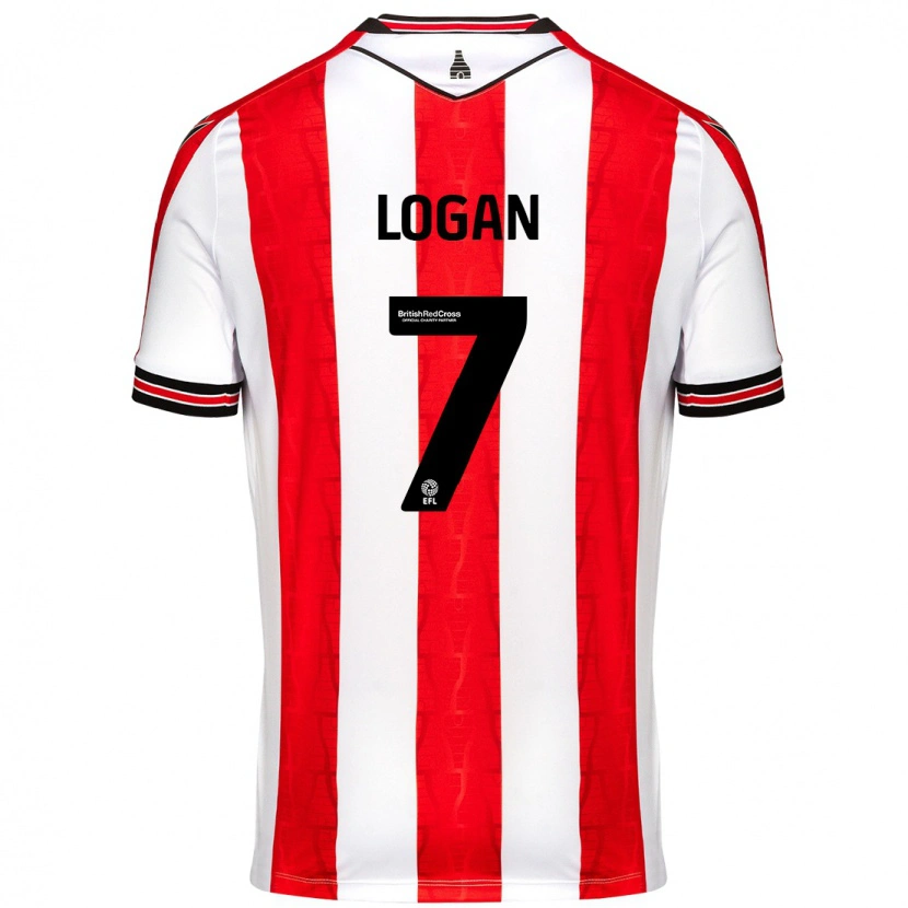 Danxen Barn Heidi Logan #7 Röd Vit Hemmatröja Matchtröjor 2024/25 Tröjor T-Tröja