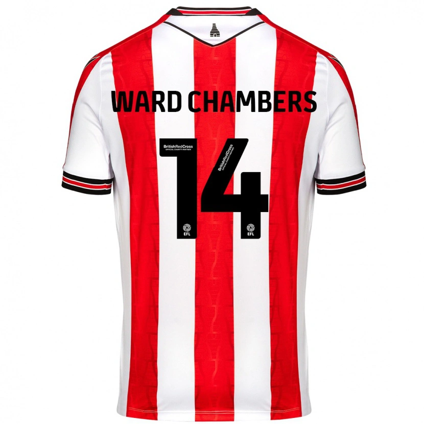 Danxen Barn Courtnay Ward-Chambers #14 Röd Vit Hemmatröja Matchtröjor 2024/25 Tröjor T-Tröja