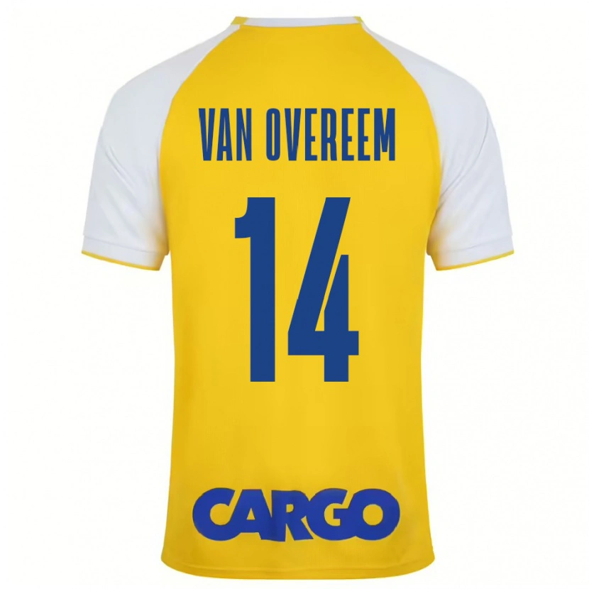 Danxen Barn Joris Van Overeem #14 Gul Vit Hemmatröja Matchtröjor 2024/25 Tröjor T-Tröja