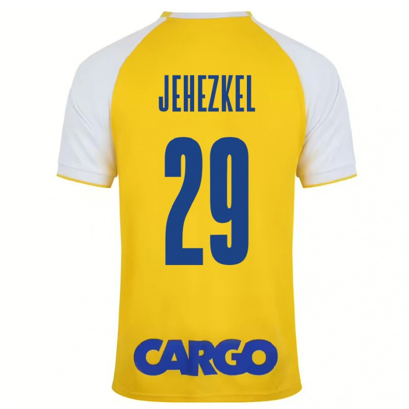 Danxen Barn Sagiv Jehezkel #29 Gul Vit Hemmatröja Matchtröjor 2024/25 Tröjor T-Tröja