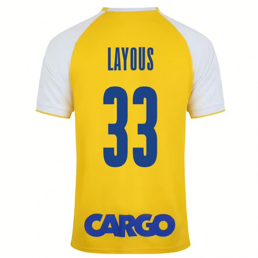 Danxen Barn Hisham Layous #33 Gul Vit Hemmatröja Matchtröjor 2024/25 Tröjor T-Tröja