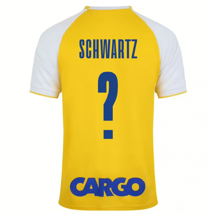 Danxen Barn Noam Schwartz #0 Gul Vit Hemmatröja Matchtröjor 2024/25 Tröjor T-Tröja