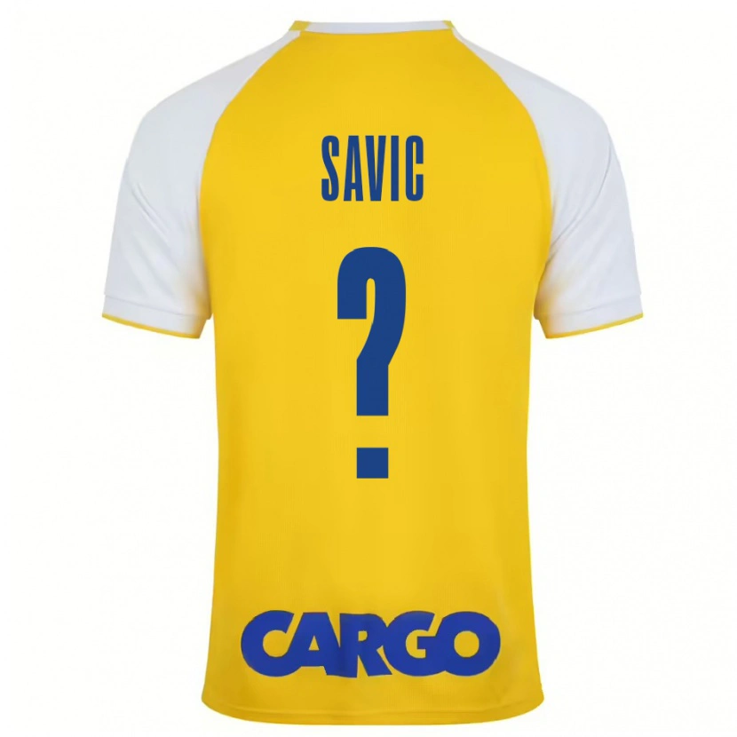 Danxen Barn Rom Savic #0 Gul Vit Hemmatröja Matchtröjor 2024/25 Tröjor T-Tröja