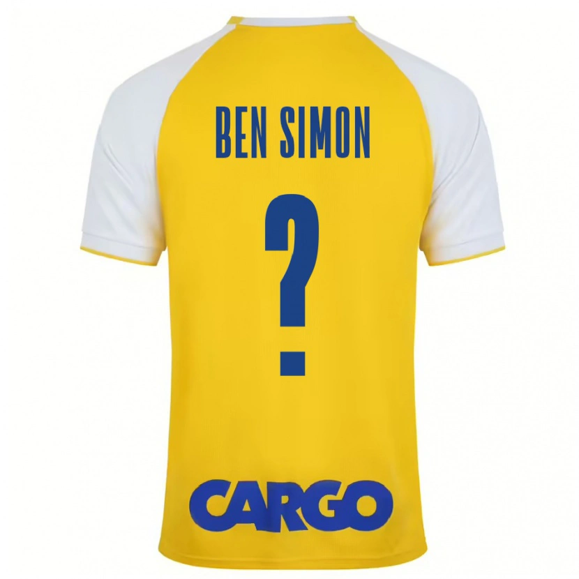 Danxen Barn Ilay Ben Simon #0 Gul Vit Hemmatröja Matchtröjor 2024/25 Tröjor T-Tröja
