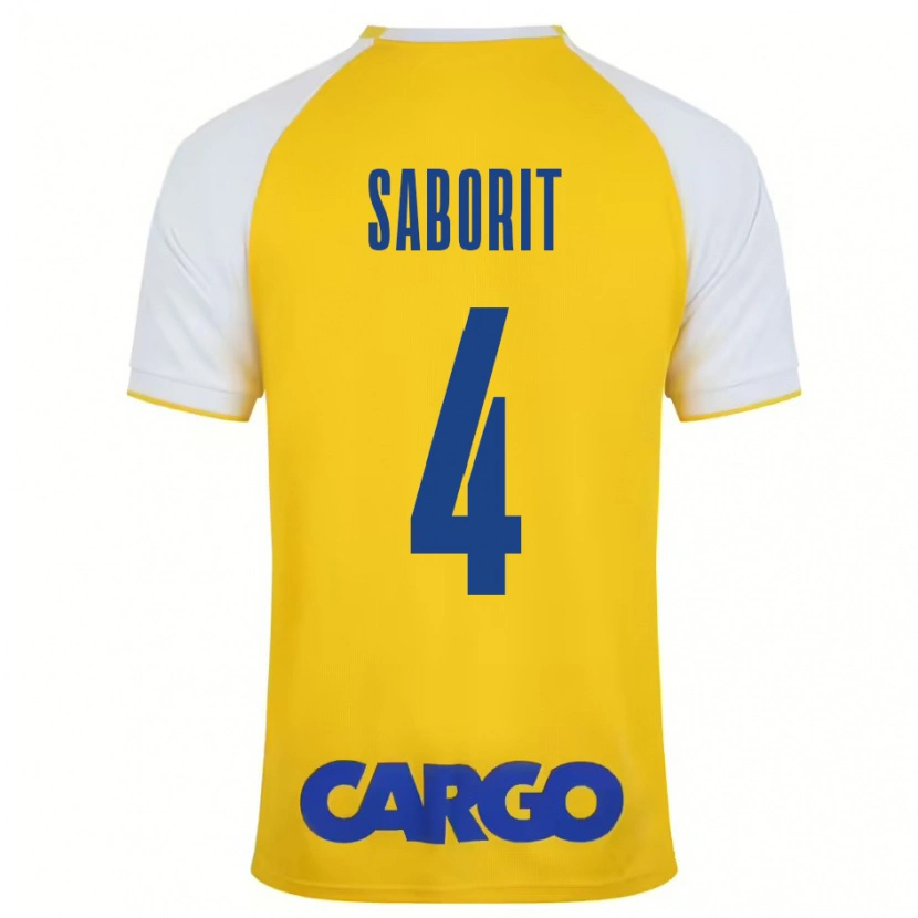 Danxen Barn Enric Saborit #4 Gul Vit Hemmatröja Matchtröjor 2024/25 Tröjor T-Tröja