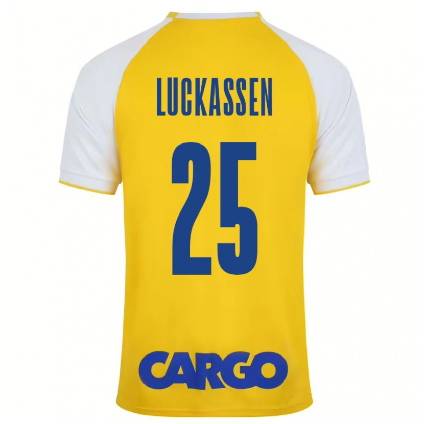 Danxen Barn Derrick Luckassen #25 Gul Vit Hemmatröja Matchtröjor 2024/25 Tröjor T-Tröja