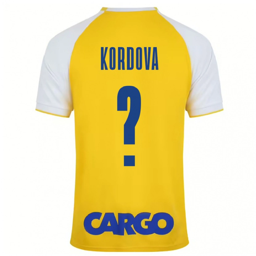Danxen Barn Adir Kordova #0 Gul Vit Hemmatröja Matchtröjor 2024/25 Tröjor T-Tröja