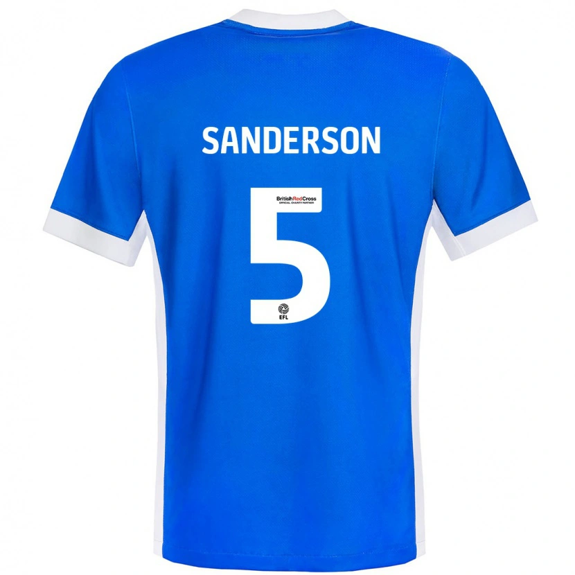 Danxen Barn Dion Sanderson #5 Blå Vit Hemmatröja Matchtröjor 2024/25 Tröjor T-Tröja
