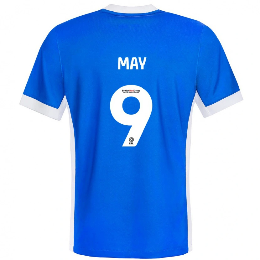 Danxen Barn Alfie May #9 Blå Vit Hemmatröja Matchtröjor 2024/25 Tröjor T-Tröja