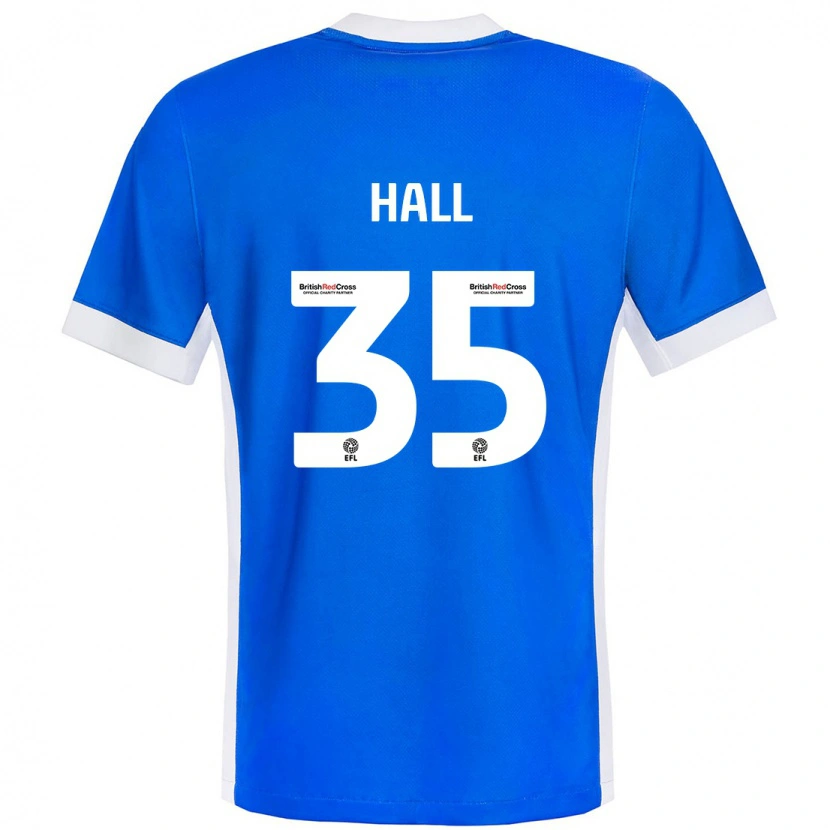 Danxen Barn George Hall #35 Blå Vit Hemmatröja Matchtröjor 2024/25 Tröjor T-Tröja