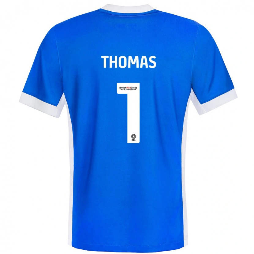 Danxen Barn Lucy Thomas #1 Blå Vit Hemmatröja Matchtröjor 2024/25 Tröjor T-Tröja