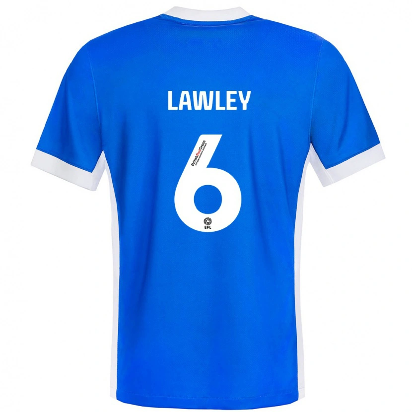 Danxen Barn Gemma Lawley #6 Blå Vit Hemmatröja Matchtröjor 2024/25 Tröjor T-Tröja