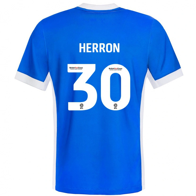 Danxen Barn Neve Herron #30 Blå Vit Hemmatröja Matchtröjor 2024/25 Tröjor T-Tröja