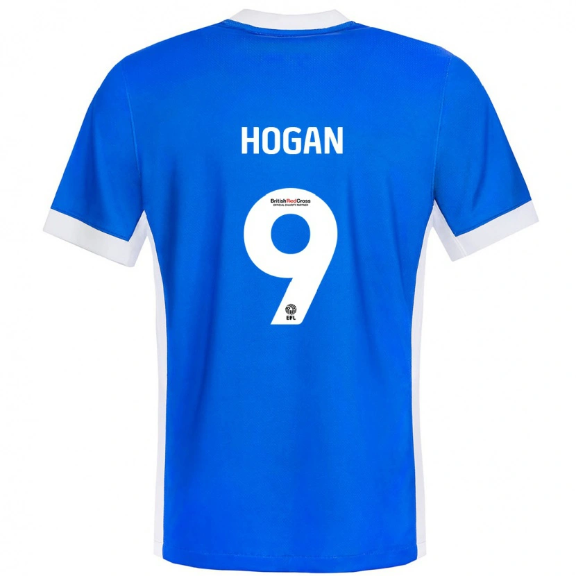 Danxen Barn Scott Hogan #9 Blå Vit Hemmatröja Matchtröjor 2024/25 Tröjor T-Tröja