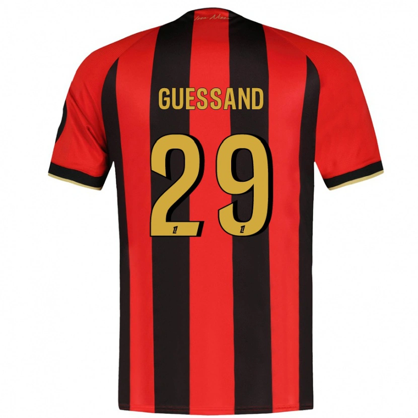 Danxen Barn Evann Guessand #29 Röd Svart Hemmatröja Matchtröjor 2024/25 Tröjor T-Tröja