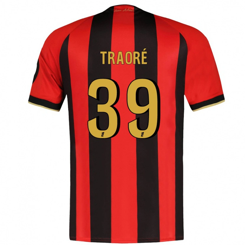 Danxen Barn Daouda Traoré #39 Röd Svart Hemmatröja Matchtröjor 2024/25 Tröjor T-Tröja