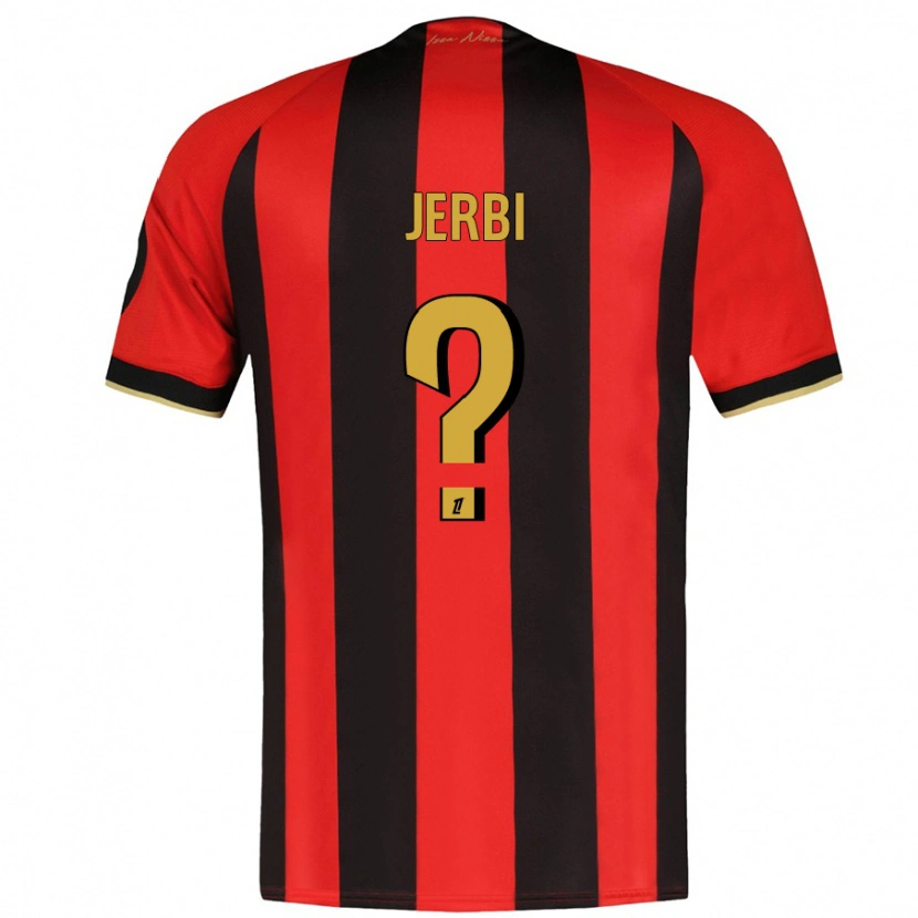 Danxen Barn Rayan Jerbi #0 Röd Svart Hemmatröja Matchtröjor 2024/25 Tröjor T-Tröja