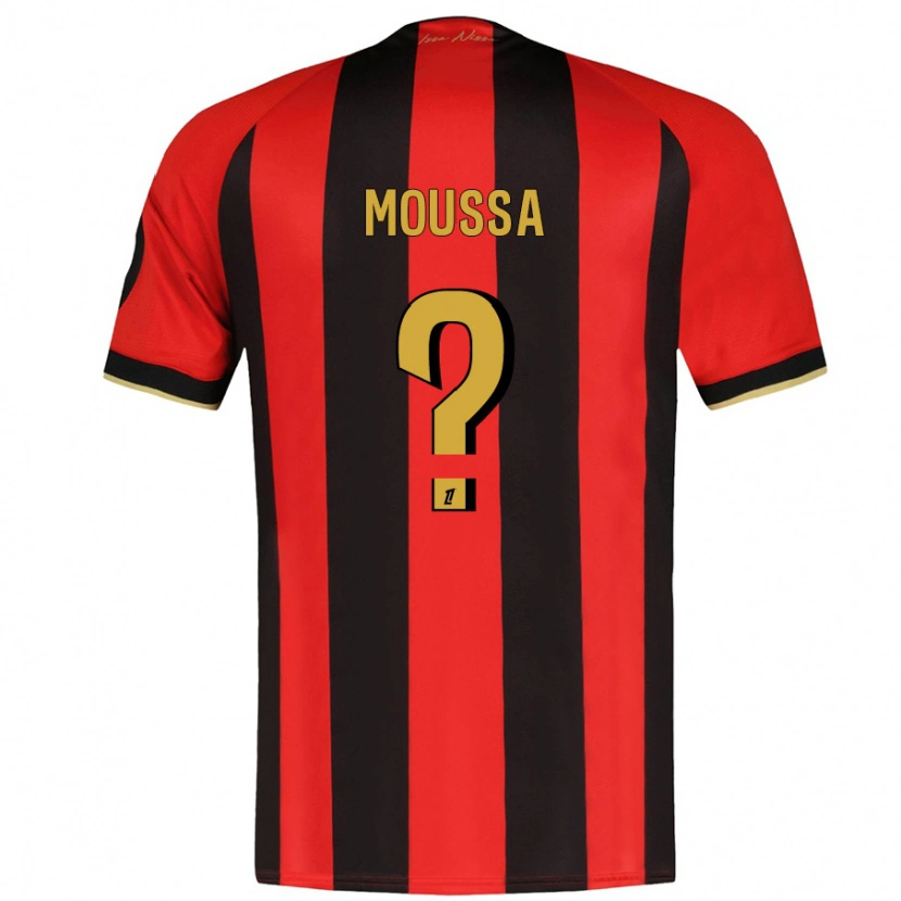 Danxen Barn Mounir Moussa #0 Röd Svart Hemmatröja Matchtröjor 2024/25 Tröjor T-Tröja