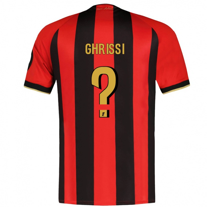 Danxen Barn Chaïn Ghrissi #0 Röd Svart Hemmatröja Matchtröjor 2024/25 Tröjor T-Tröja