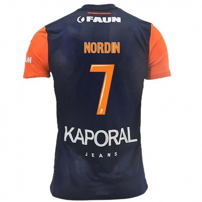 Danxen Barn Arnaud Nordin #7 Marinblå Orange Hemmatröja Matchtröjor 2024/25 Tröjor T-Tröja