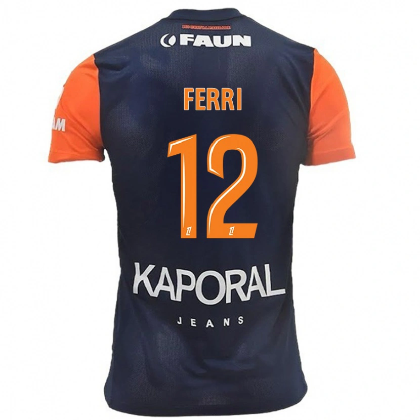 Danxen Barn Jordan Ferri #12 Marinblå Orange Hemmatröja Matchtröjor 2024/25 Tröjor T-Tröja