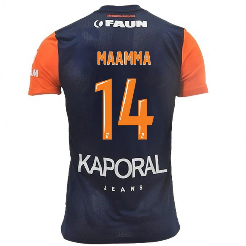 Danxen Barn Othmane Maamma #14 Marinblå Orange Hemmatröja Matchtröjor 2024/25 Tröjor T-Tröja