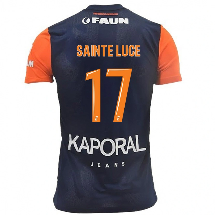 Danxen Barn Théo Sainte-Luce #17 Marinblå Orange Hemmatröja Matchtröjor 2024/25 Tröjor T-Tröja