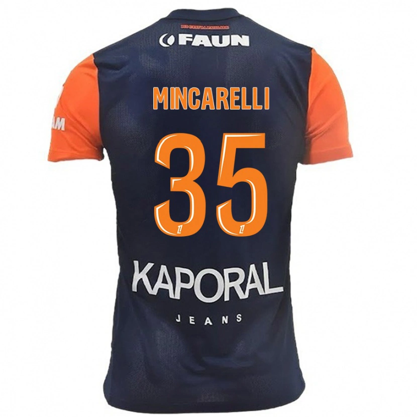 Danxen Barn Lucas Mincarelli #35 Marinblå Orange Hemmatröja Matchtröjor 2024/25 Tröjor T-Tröja