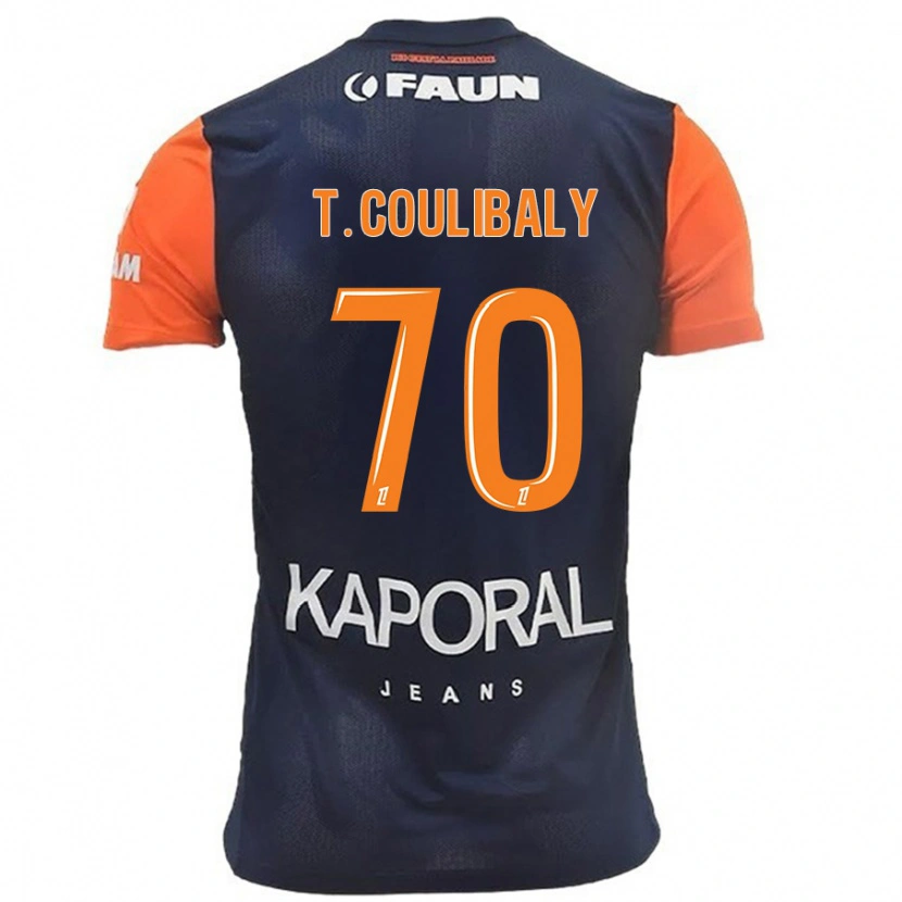 Danxen Barn Tanguy Coulibaly #70 Marinblå Orange Hemmatröja Matchtröjor 2024/25 Tröjor T-Tröja